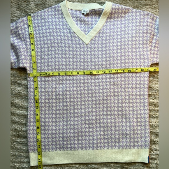 KULE Houndstooth Lilac Preppy Feminine Sweater size Small - Picture 8 of 9